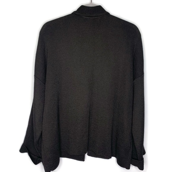 Peruvian Connection Women’s Black Collared Toggles Closure Cardigan Knit Jacket - Picture 2 of 7